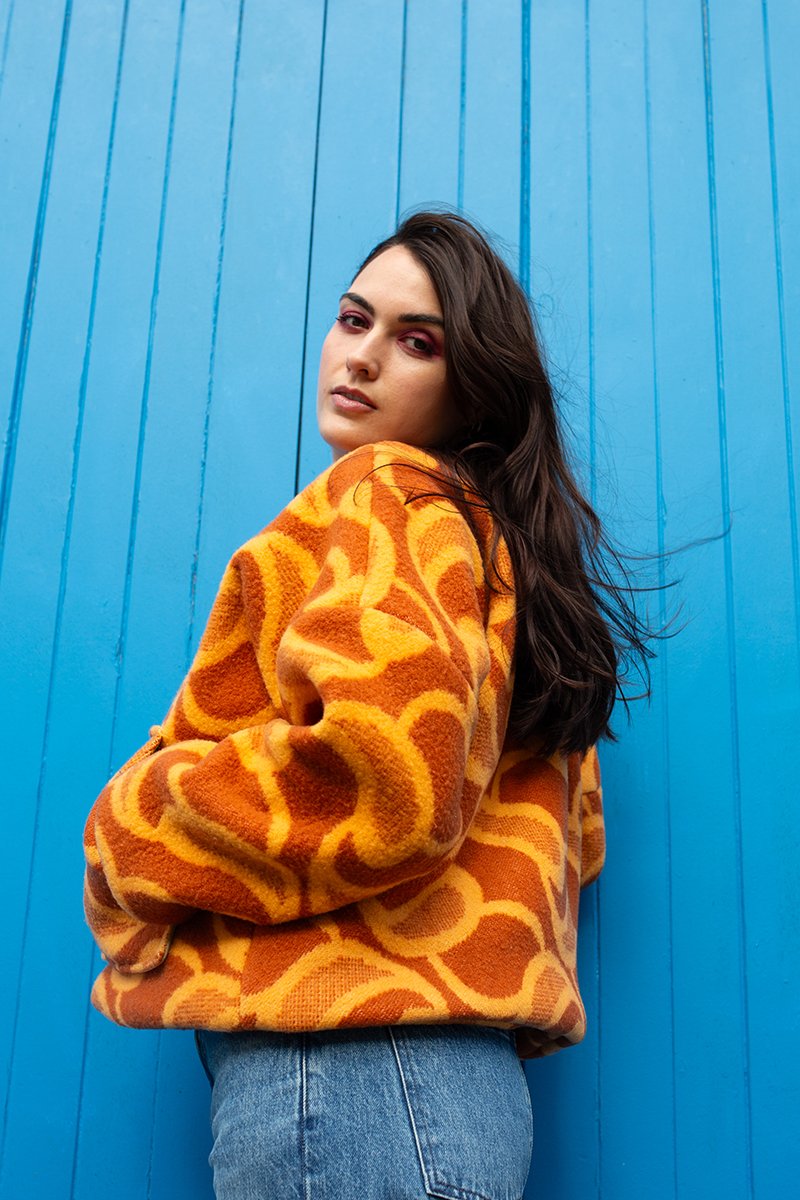 Veste couverture upcyclée