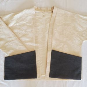 Veste kimono grandes poches en jeans coton satiné